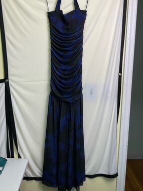 AFRM Tyla Halter Maxi Dress - Blue and Black